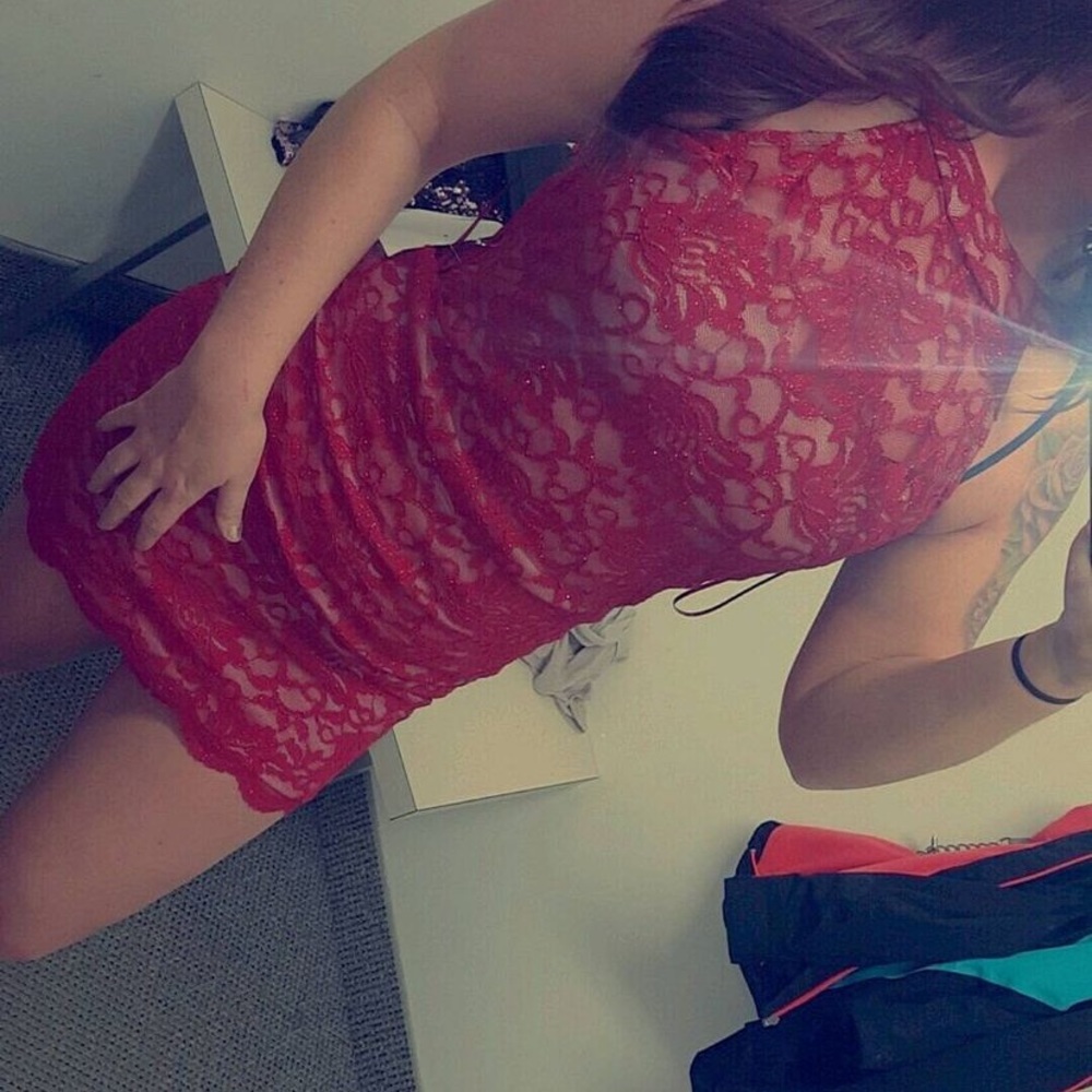 Red lace cocktail Dress